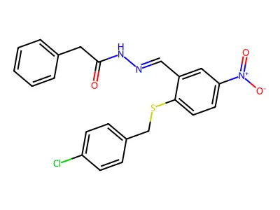 N'-({2-[(4-chlorobenzyl)sulfanyl]-5-nitrophenyl}methylene)-2-phenylacetohydrazide structure