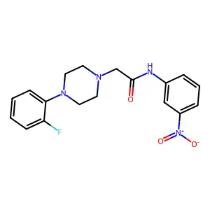 2-[4-(2-fluorophenyl)piperazino]-N-(3-nitrophenyl)acetamide structure