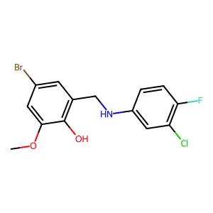 4-Bromo-2-[(3-chloro-4-fluoroanilino)methyl]-6-methoxybenzenol structure