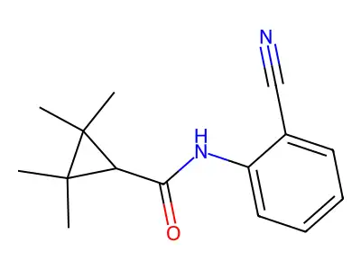 N-(2-cyanophenyl)-2,2,3,3-tetramethylcyclopropane-1-carboxamide structure