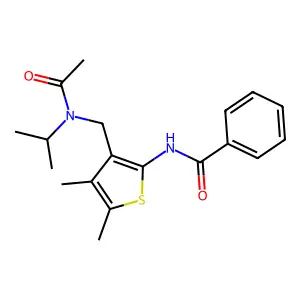 N-(3-{[acetyl(isopropyl)amino]methyl}-4,5-dimethyl-2-thienyl)benzamide structure