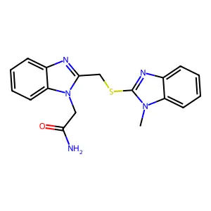 2-[2-[(1-Methylbenzimidazol-2-yl)sulfanylmethyl]benzimidazol-1-yl]acetamide structure