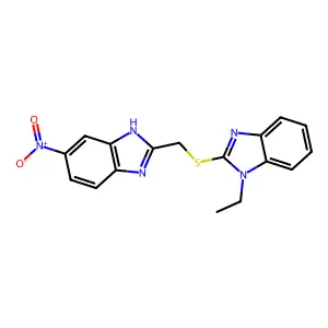 1-ethyl-2-[(6-nitro-1H-benzimidazol-2-yl)methylsulfanyl]benzimidazole structure