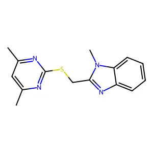 2-{[(4,6-dimethyl-2-pyrimidinyl)sulfanyl]methyl}-1-methyl-1H-benzimidazole structure