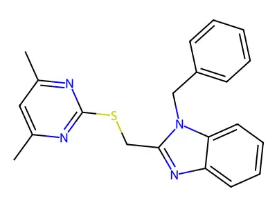 1-Benzyl-2-[(4,6-dimethylpyrimidin-2-yl)sulfanylmethyl]benzimidazole structure