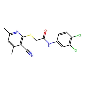 2-(3-cyano-4,6-dimethylpyridin-2-yl)sulfanyl-N-(3,4-dichlorophenyl)acetamide structure