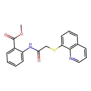 Methyl 2-((2-(8-quinolinylthio)acetyl)amino)benzoate structure