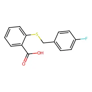 2-[(4-Fluorobenzyl)thio]benzoic acid structure