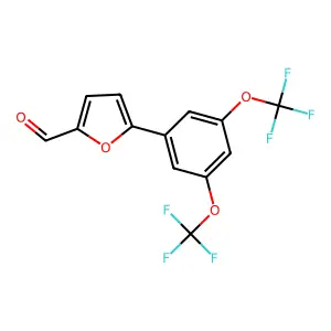 5-[3,5-Bis(trifluoromethoxy)phenyl]furan-2-carbaldehyde structure