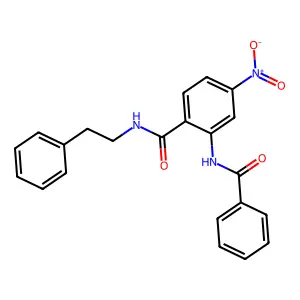 2-benzamido-4-nitro-N-(2-phenylethyl)benzamide structure