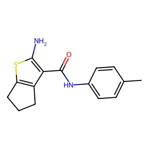 2-amino-N-(4-methylphenyl)-5,6-dihydro-4H-cyclopenta[b]thiophene-3-carboxamide structure