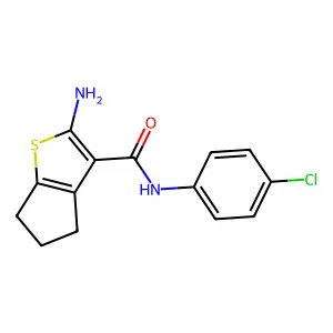 2-amino-N-(4-chlorophenyl)-5,6-dihydro-4H-cyclopenta[b]thiophene-3-carboxamide structure