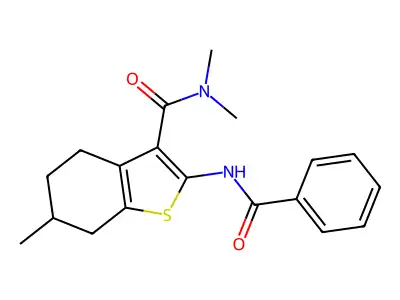 2-benzamido-N,N,6-trimethyl-4,5,6,7-tetrahydro-1-benzothiophene-3-carboxamide structure