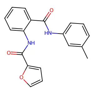 N-[2-[(3-methylphenyl)carbamoyl]phenyl]furan-2-carboxamide structure