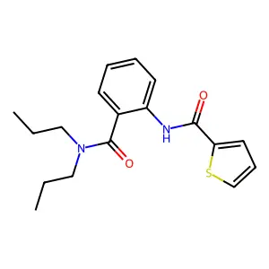 N-[2-(dipropylcarbamoyl)phenyl]thiophene-2-carboxamide structure