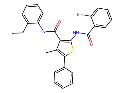 2-[(2-bromobenzoyl)amino]-N-(2-ethylphenyl)-4-methyl-5-phenylthiophene-3-carboxamide structure