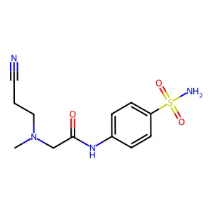 2-[2-cyanoethyl(methyl)amino]-N-(4-sulfamoylphenyl)acetamide structure