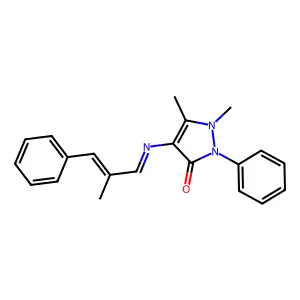 1,5-dimethyl-4-{[(E,2E)-2-methyl-3-phenyl-2-propenylidene]amino}-2-phenyl-1,2-dihydro-3H-pyrazol-3-one structure
