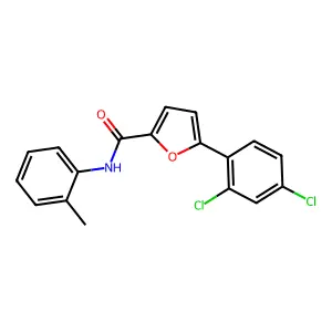5-(2,4-dichlorophenyl)-N-(2-methylphenyl)-2-furancarboxamide structure