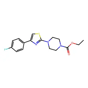 Ethyl 4-[4-(4-fluorophenyl)-1,3-thiazol-2-yl]-1-piperazinecarboxylate structure