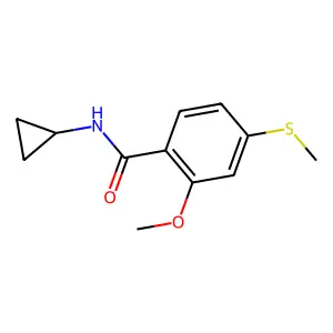N-cyclopropyl-2-methoxy-4-methylsulfanylbenzamide structure