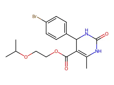 2-(propan-2-yloxy)ethyl 4-(4-bromophenyl)-6-methyl-2-oxo-1,2,3,4-tetrahydropyrimidine-5-carboxylate structure