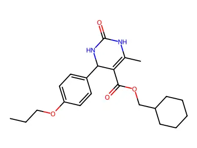 cyclohexylmethyl 6-methyl-2-oxo-4-(4-propoxyphenyl)-1,2,3,4-tetrahydropyrimidine-5-carboxylate structure