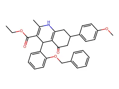 ethyl 4-[2-(benzyloxy)phenyl]-7-(4-methoxyphenyl)-2-methyl-5-oxo-1,4,5,6,7,8-hexahydroquinoline-3-carboxylate structure