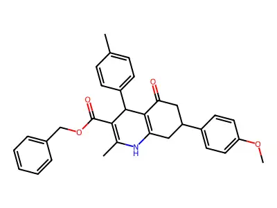 benzyl 7-(4-methoxyphenyl)-2-methyl-4-(4-methylphenyl)-5-oxo-1,4,5,6,7,8-hexahydroquinoline-3-carboxylate structure