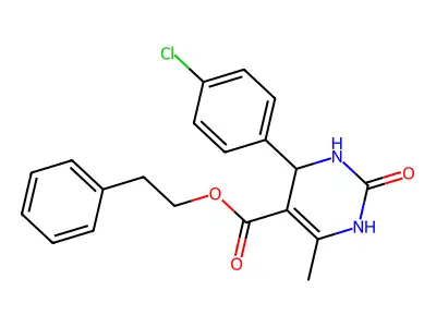 2-phenylethyl 4-(4-chlorophenyl)-6-methyl-2-oxo-1,2,3,4-tetrahydropyrimidine-5-carboxylate structure