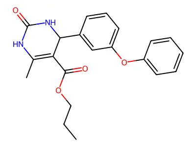 propyl 6-methyl-2-oxo-4-(3-phenoxyphenyl)-1,2,3,4-tetrahydropyrimidine-5-carboxylate structure