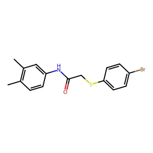2-[(4-bromophenyl)sulfanyl]-N-(3,4-dimethylphenyl)acetamide structure