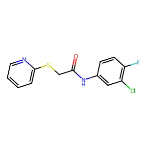 N-(3-Chloro-4-fluorophenyl)-2-(2-pyridinylsulfanyl)acetamide structure