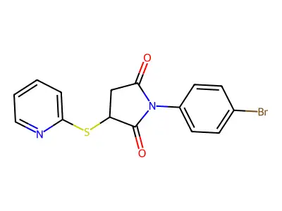 1-(4-Bromophenyl)-3-(pyridin-2-ylsulfanyl)pyrrolidine-2,5-dione structure