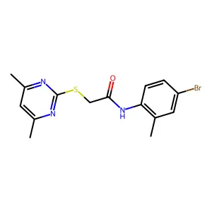2-(4,6-dimethylpyrimidin-2-ylthio)-N-(4-bromo-2-methylphenyl)acetamide structure