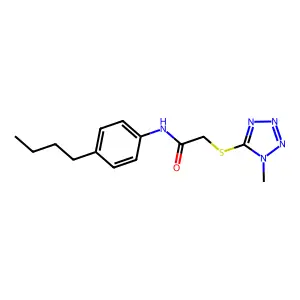 N-(4-butylphenyl)-2-[(1-methyl-1H-1,2,3,4-tetrazol-5-yl)sulfanyl]acetamide structure