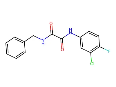 N-benzyl-N'-(3-chloro-4-fluorophenyl)oxamide structure
