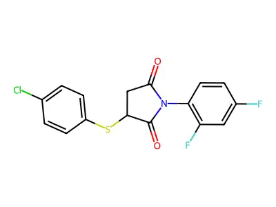 3-[(4-Chlorophenyl)sulfanyl]-1-(2,4-difluorophenyl)pyrrolidine-2,5-dione structure
