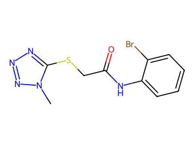 N-(2-bromophenyl)-2-[(1-methyl-1H-1,2,3,4-tetrazol-5-yl)sulfanyl]acetamide structure
