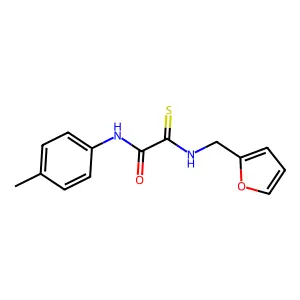 2-[(2-furylmethyl)amino]-N-(4-methylphenyl)-2-thioxoacetamide structure