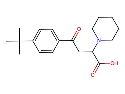 4-[4-(Tert-butyl)phenyl]-4-oxo-2-piperidinobutanoic acid structure