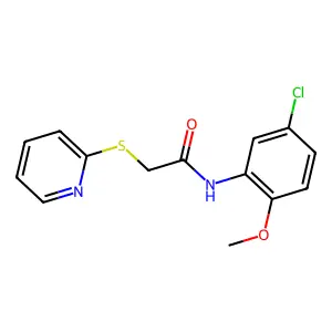 N-(5-chloro-2-methoxyphenyl)-2-(pyridin-2-ylsulfanyl)acetamide structure