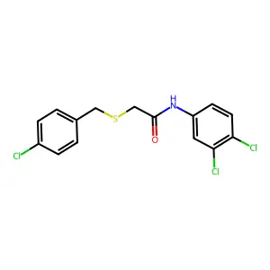 N-(3,4-dichlorophenyl)-2-[(4-chlorophenyl)methylthio]acetamide structure