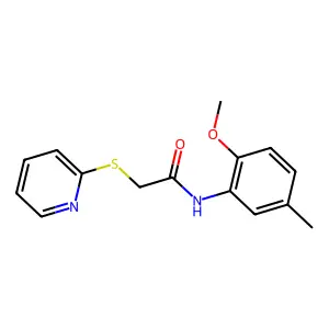 N-(2-methoxy-5-methylphenyl)-2-(2-pyridylthio)acetamide structure