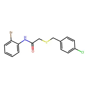 N-(2-bromophenyl)-2-[(4-chlorobenzyl)sulfanyl]acetamide structure