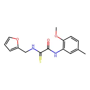 2-[(2-furylmethyl)amino]-N-(2-methoxy-5-methylphenyl)-2-thioxoacetamide structure