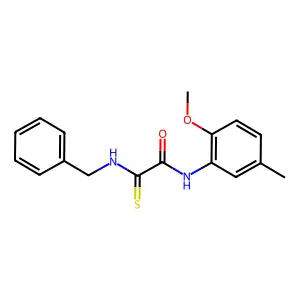 2-(benzylamino)-N-(2-methoxy-5-methylphenyl)-2-thioxoacetamide structure