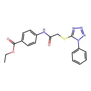 Ethyl 4-[[2-(1-phenyltetrazol-5-yl)sulfanylacetyl]amino]benzoate structure