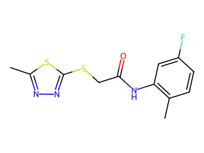 N-(5-fluoro-2-methylphenyl)-2-[(5-methyl-1,3,4-thiadiazol-2-yl)sulfanyl]acetamide structure