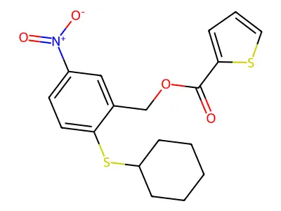 2-(Cyclohexylsulfanyl)-5-nitrobenzyl 2-thiophenecarboxylate structure
